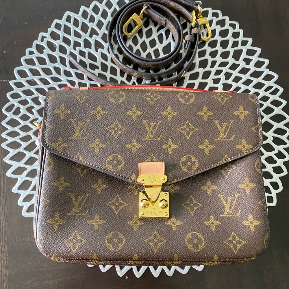 Louis Vuitton Brown and Gold Crossbody Bag with Monogram Design